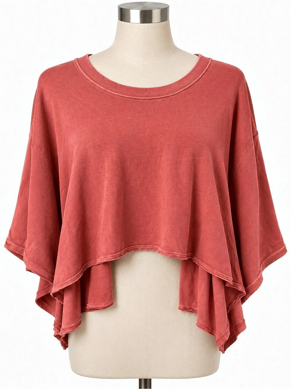 We The Free CC Tee Draped Tunic in Red Size XS